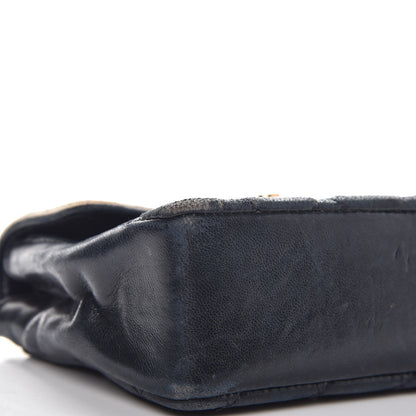 Chanel Lambskin Quilted Bicolor Extra Mini Flap Navy White 9 of 16