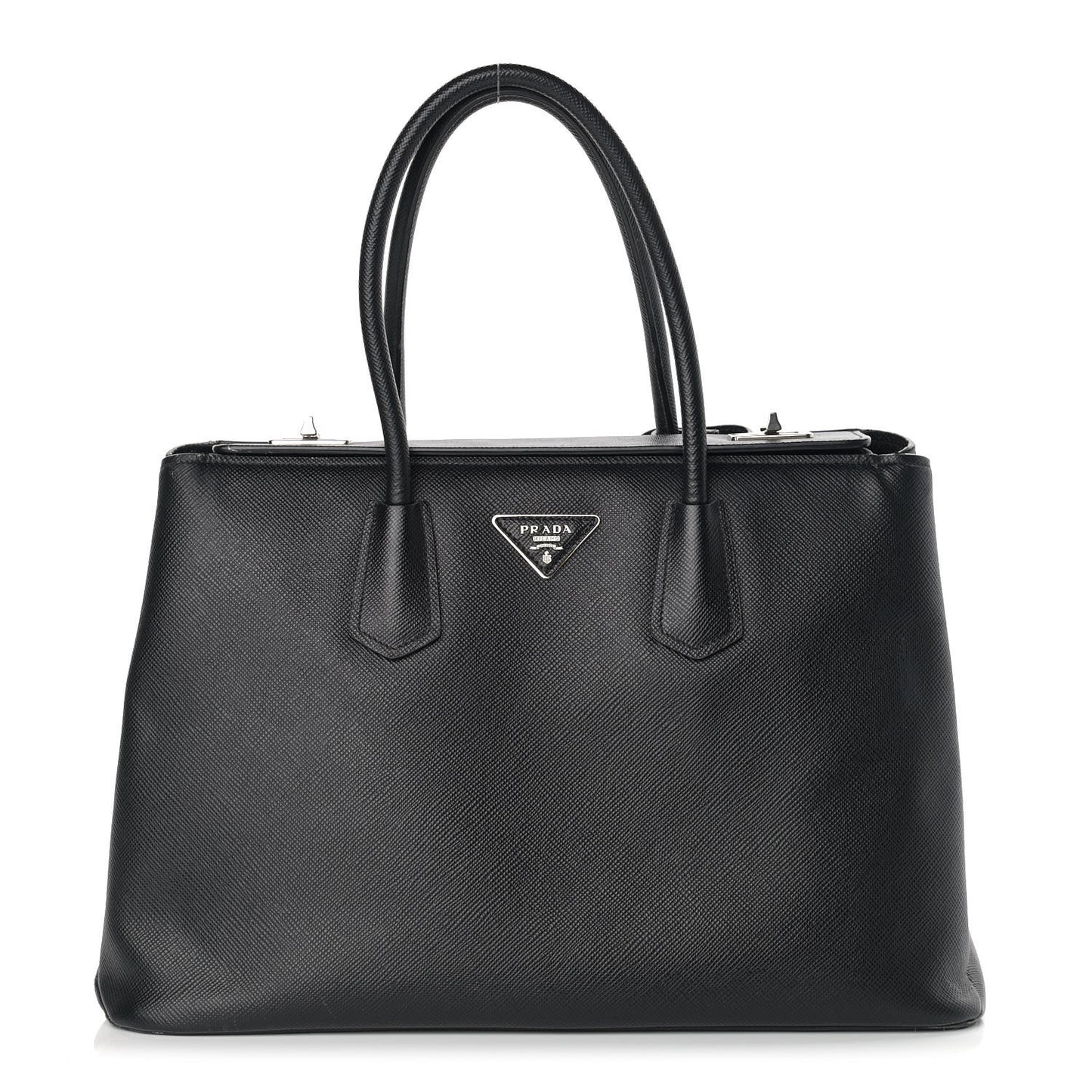 Saffiano Cuir Twin Tote Black