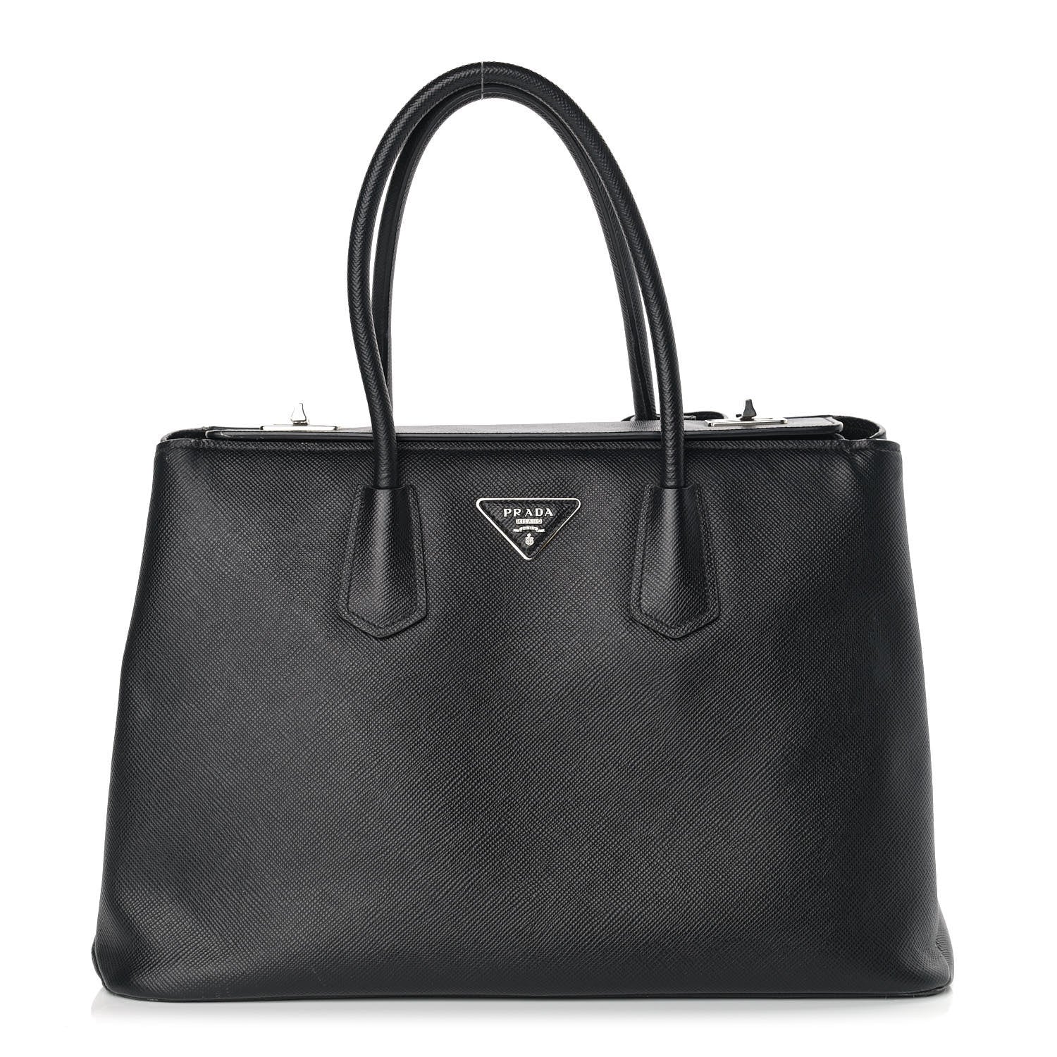 Prada Saffiano Cuir Twin Tote Black 1 of 21