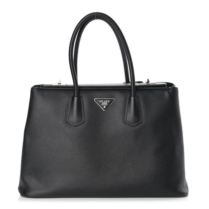 Prada Saffiano Cuir Twin Tote Black 1 of 21