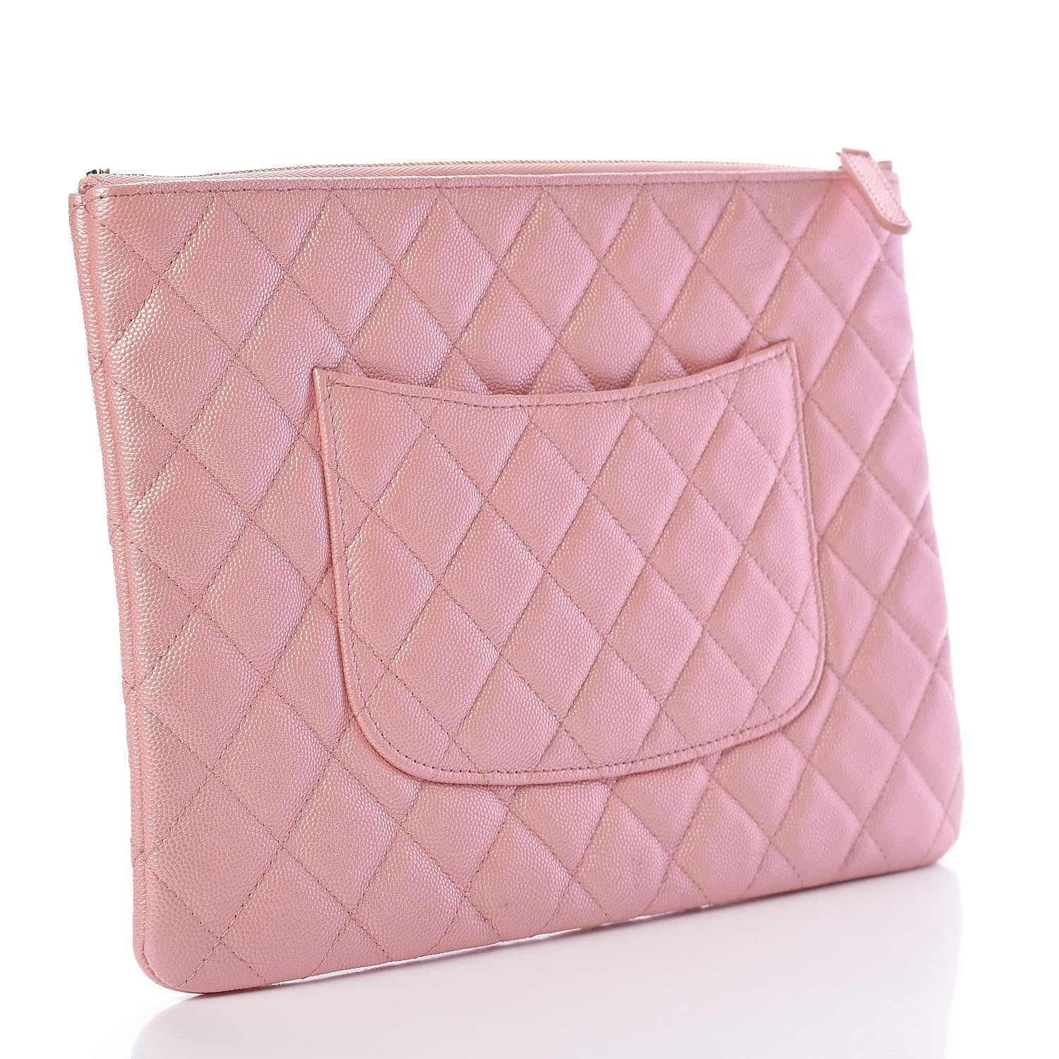 Chanel Iridescent Caviar Quilted Medium Cosmetic Case Rose Pink 4 of 9