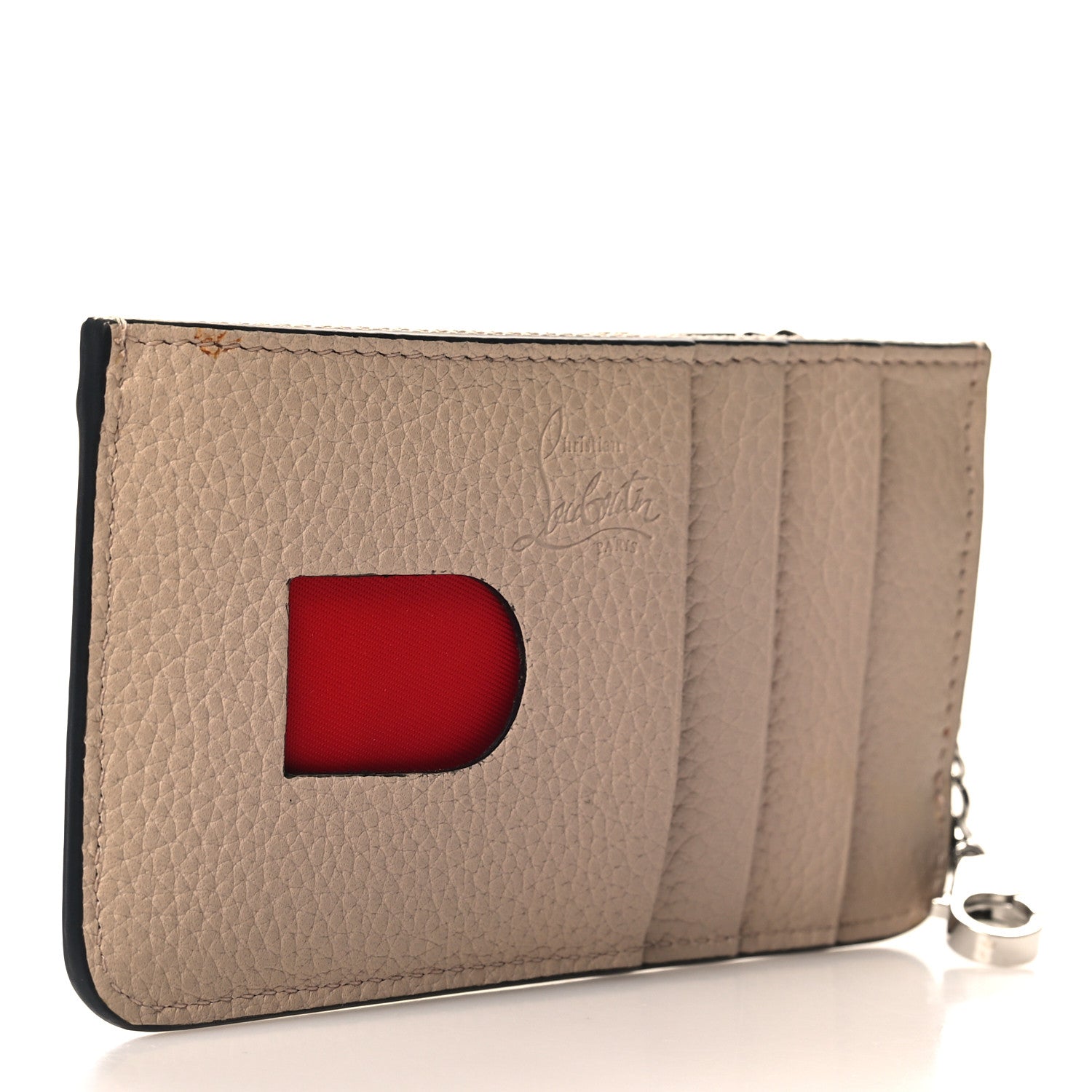Christian Louboutin Calfskin Loubinthesky Panettone Zip Card Holder Ballerina 3 of 6