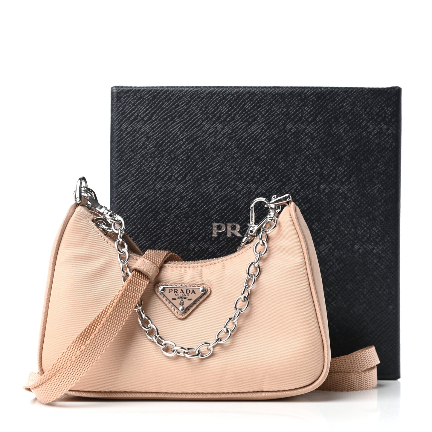 Tessuto Nylon Saffiano Mini Re-Edition 2000 Shoulder Bag Cammeo