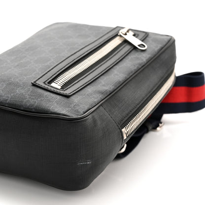 Gucci GG Supreme Monogram Web Belt Bag Black Grey 12 of 13