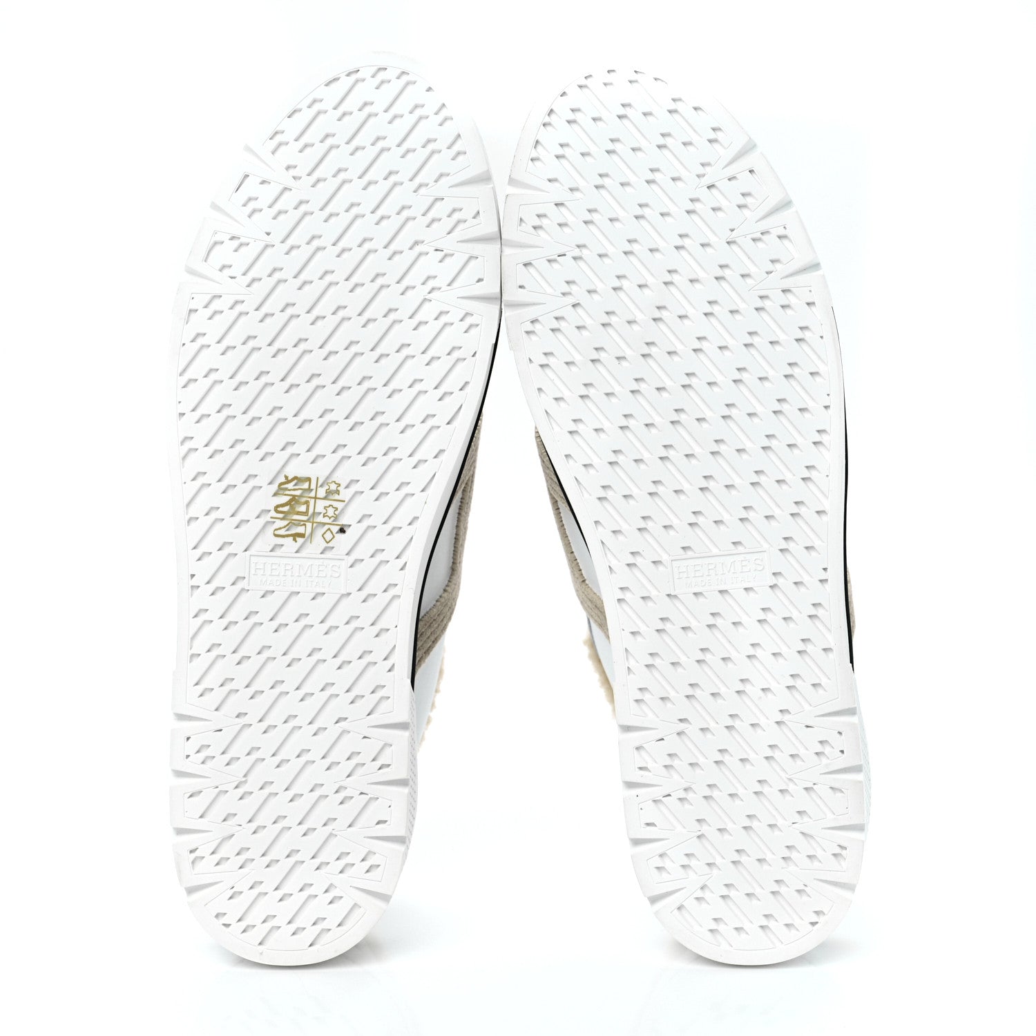 Hermes Calfskin Woolskin Dare Sneakers 40 White Ecru 5 of 8
