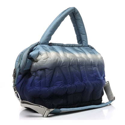 Chanel Nylon Embossed Doudoune Bowling Bag Blue White 3 of 10