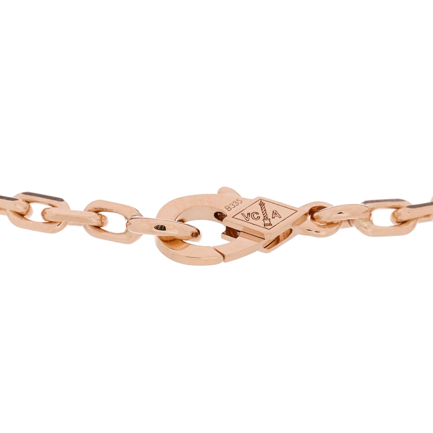 Van Cleef & Arpels 18K Rose Gold Carnelian Mother of Pearl Onyx 5 Motifs Lucky Spring Bracelet 3 of 4