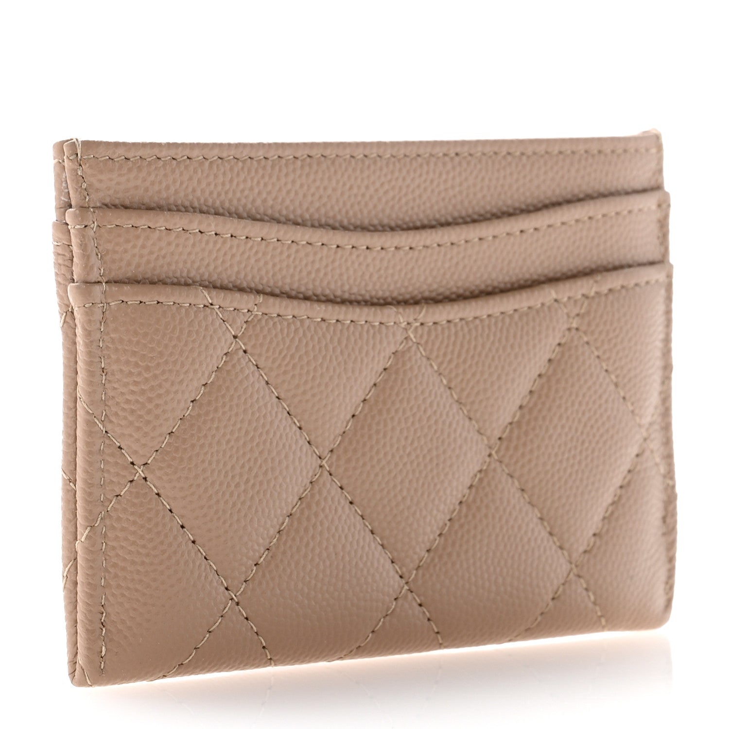 Chanel Caviar Quilted Card Holder Dark Beige 3 of 10