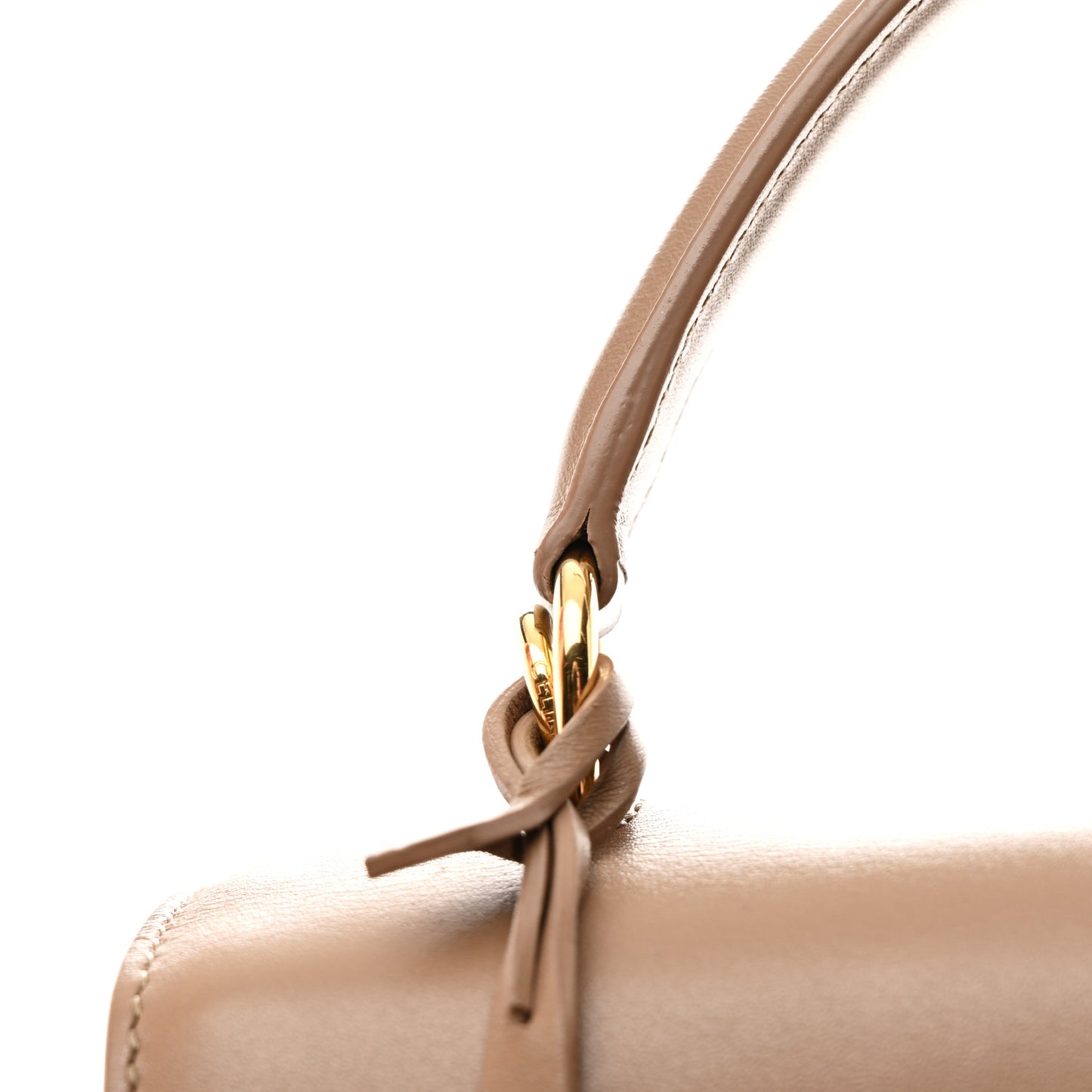 Satinated Calfskin Small 16 Top Handle Bag Beige