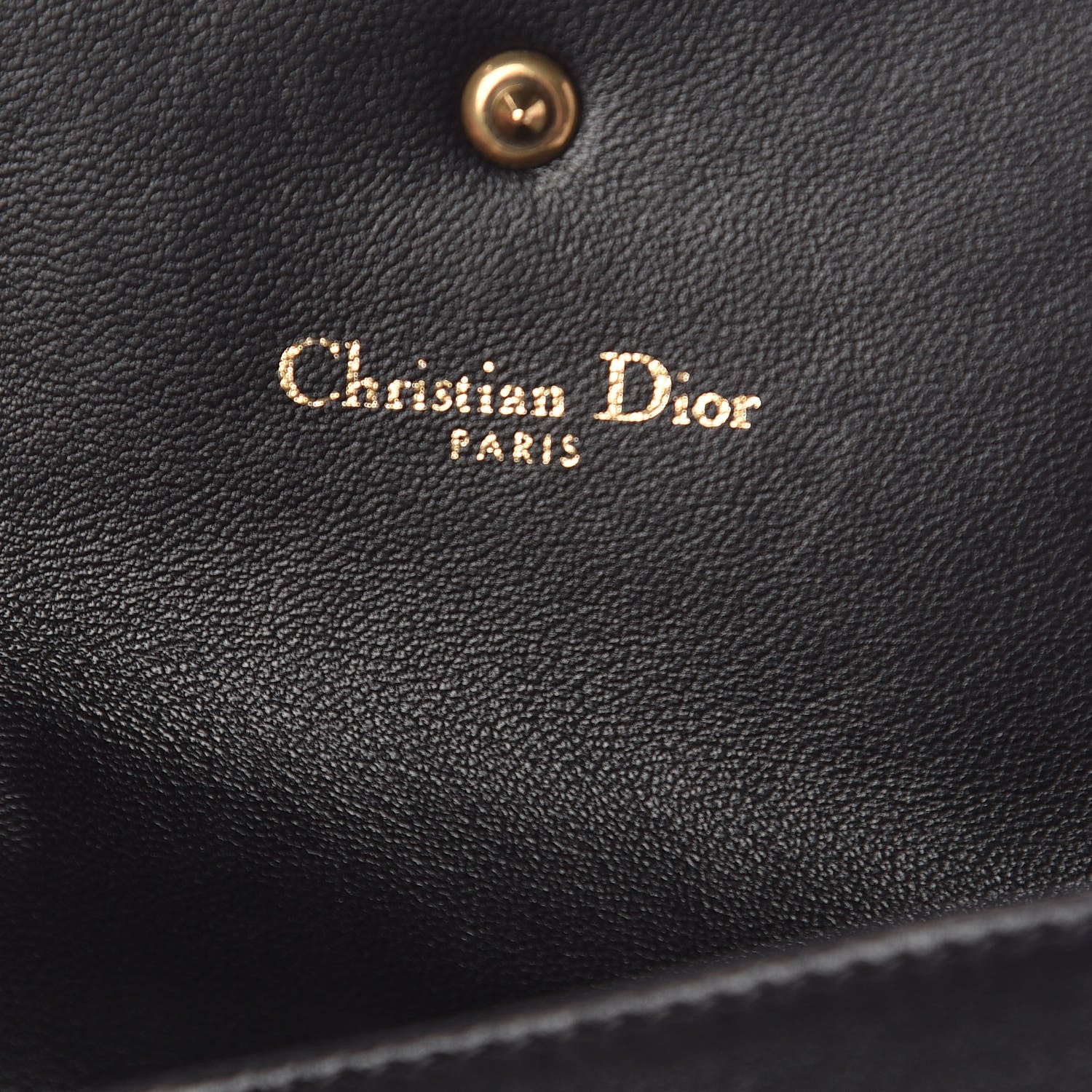 Christian Dior Lambskin Cannage Studded Diorama Elancee Wallet Black 6 of 7