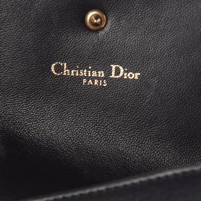 Christian Dior Lambskin Cannage Studded Diorama Elancee Wallet Black 6 of 7