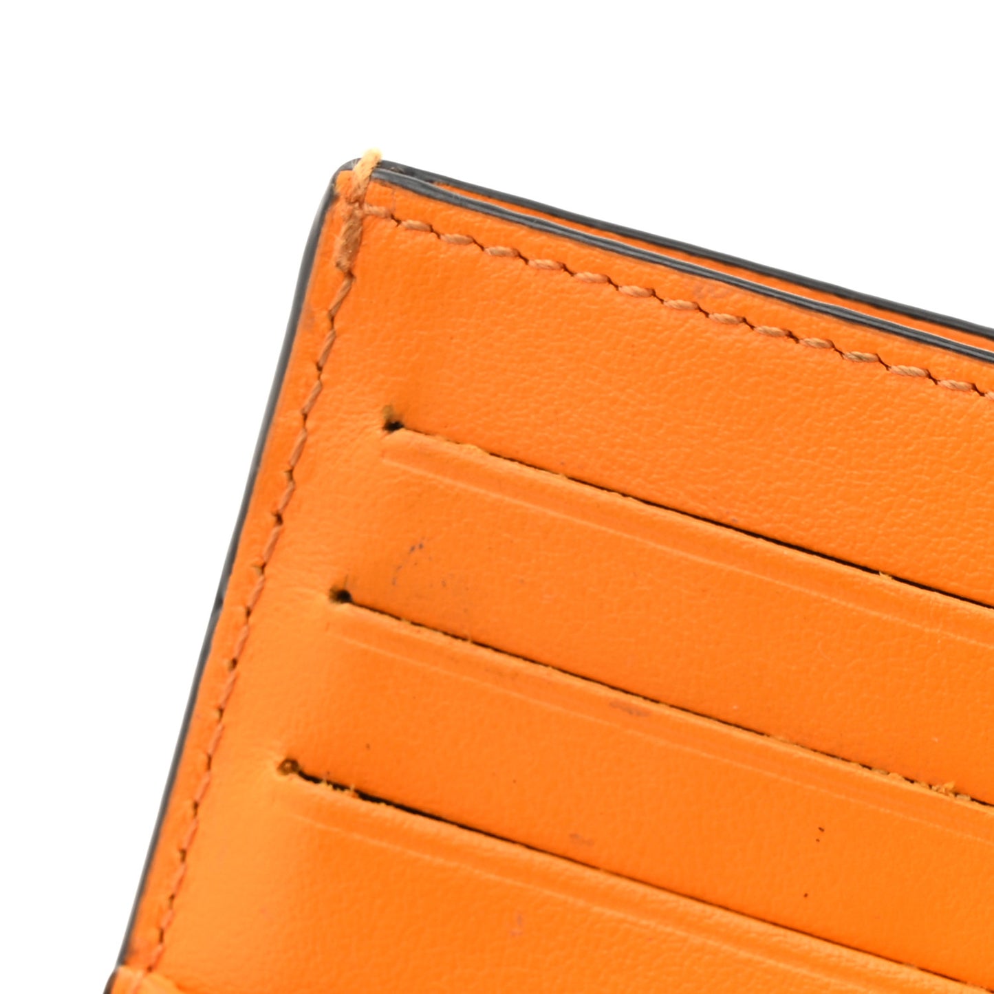 Vitello King Tamponato Logo Embossed Medium Wallet Clementine