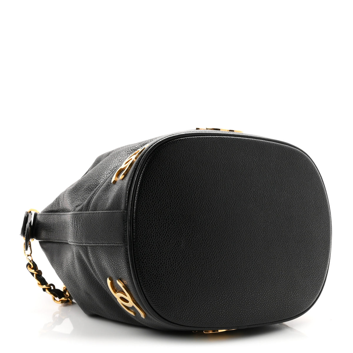 Caviar CC Drawstring Shoulder Bag Black