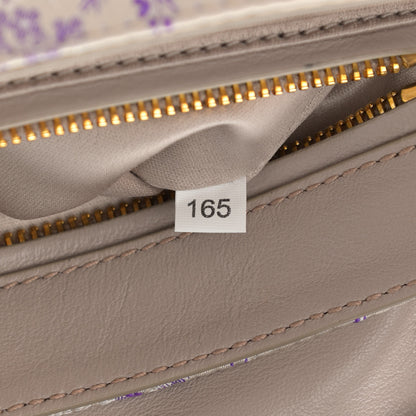 Prada Satin Floral Embroidered Pushlock Flap Bag Purple Multicolor 8 of 12