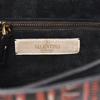 Valentino Garavani Calfskin Tribal B-Rockstud Rolling Flap Black 6 of 10