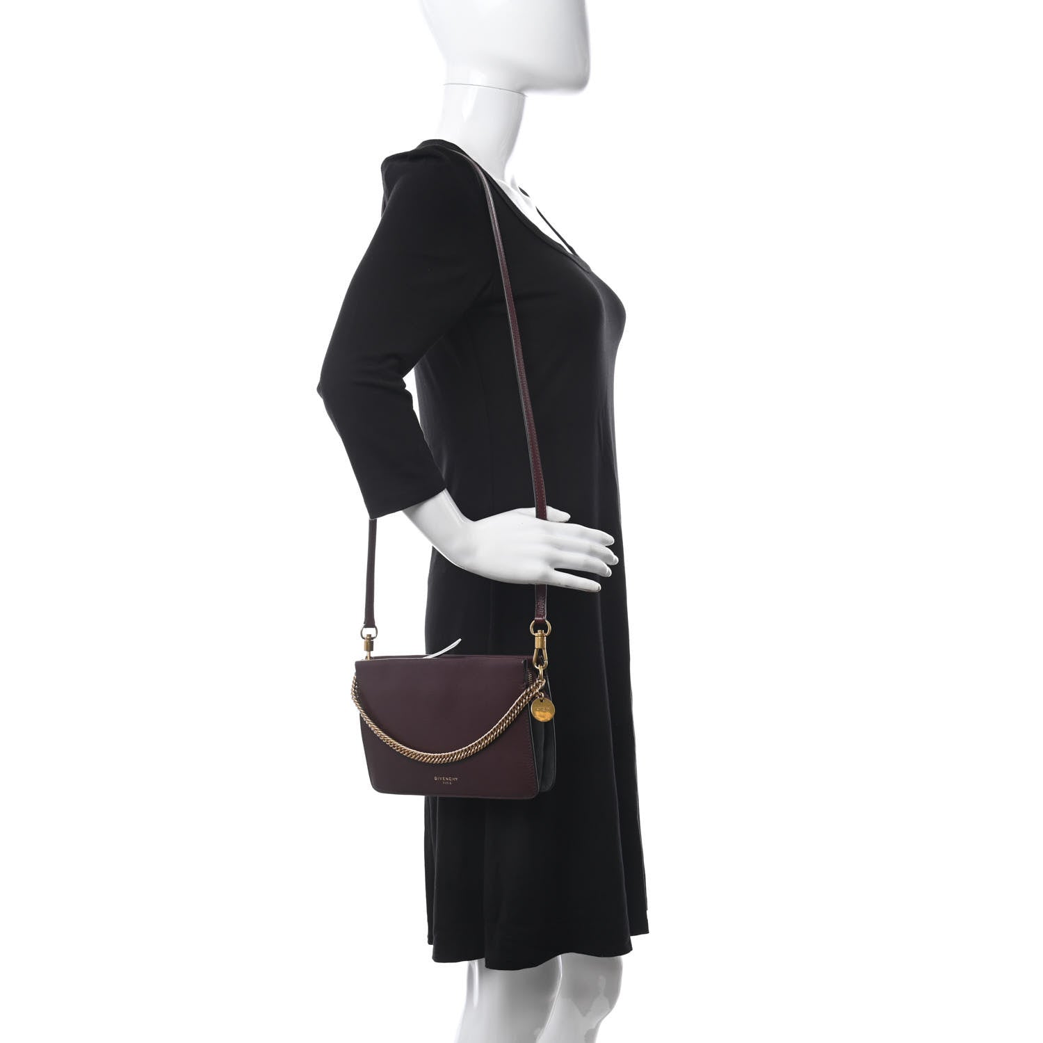 Givenchy Goatskin Suede Cross 3 Crossbody Bag Aubergine Grey 2 of 10