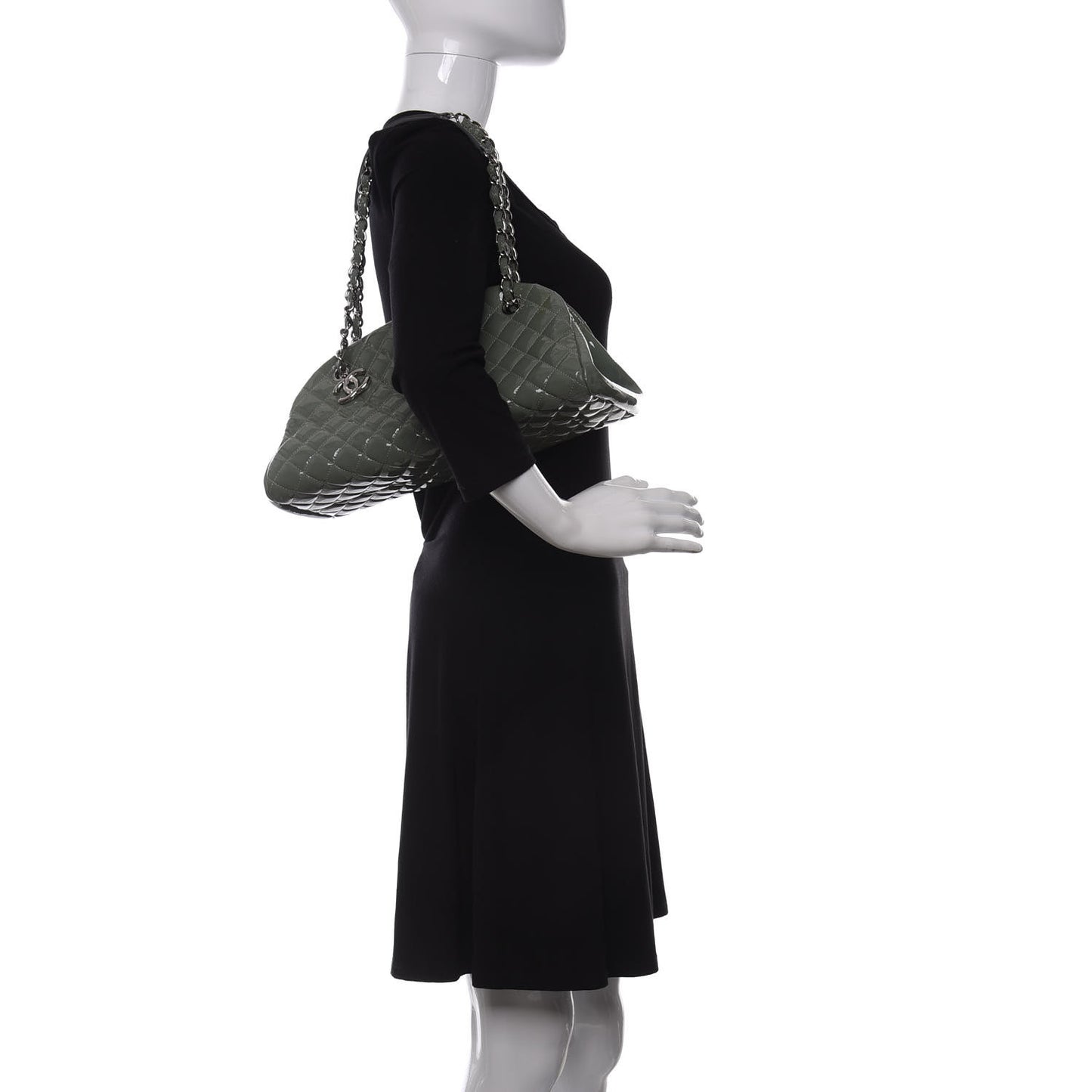 Patent Quilted Medium Just Mademoiselle Green