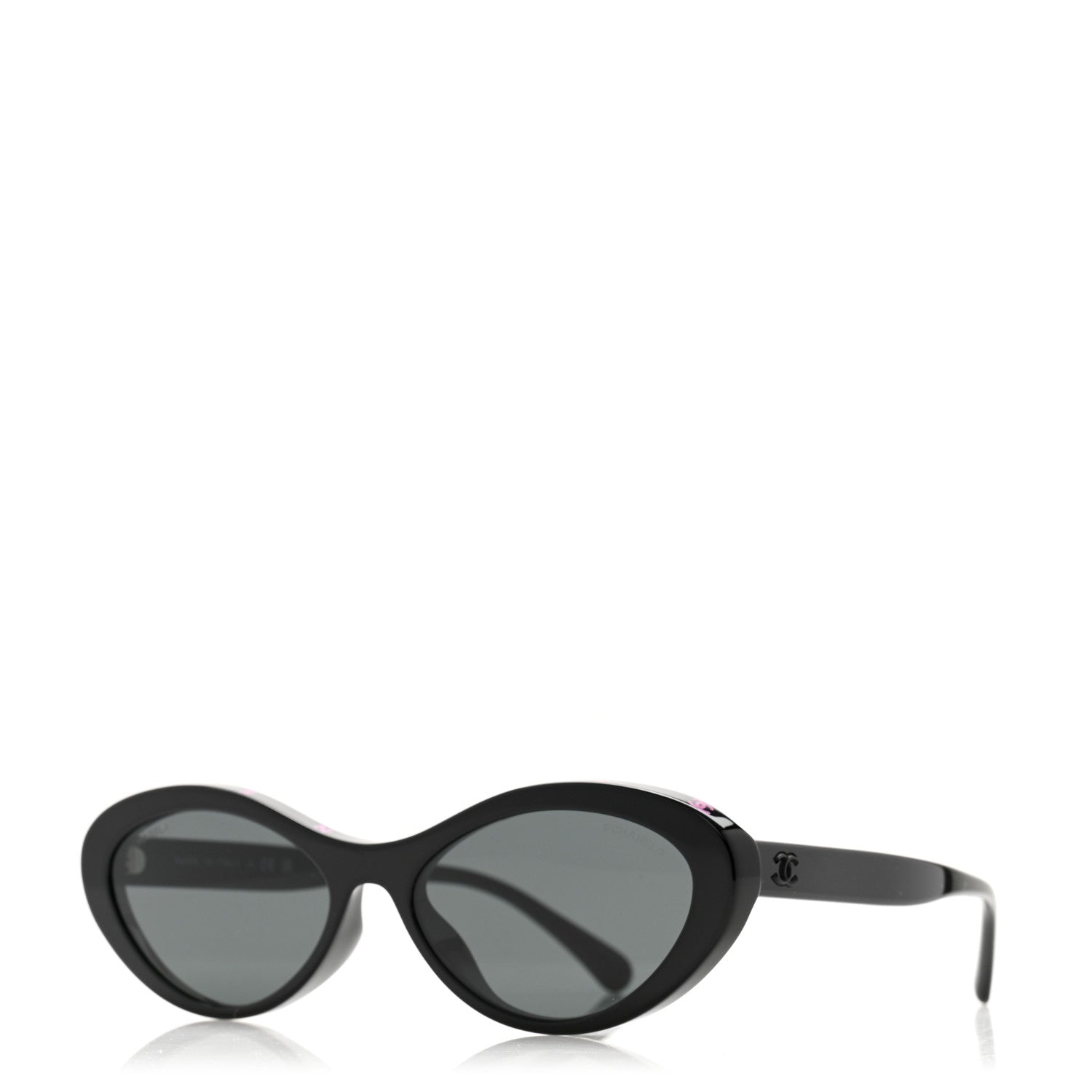 Chanel Acetate Oval Sunglasses 5416-A Black Pink 1 of 8