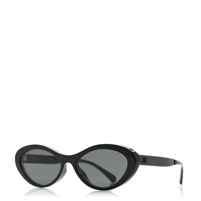Chanel Acetate Oval Sunglasses 5416-A Black Pink 1 of 8