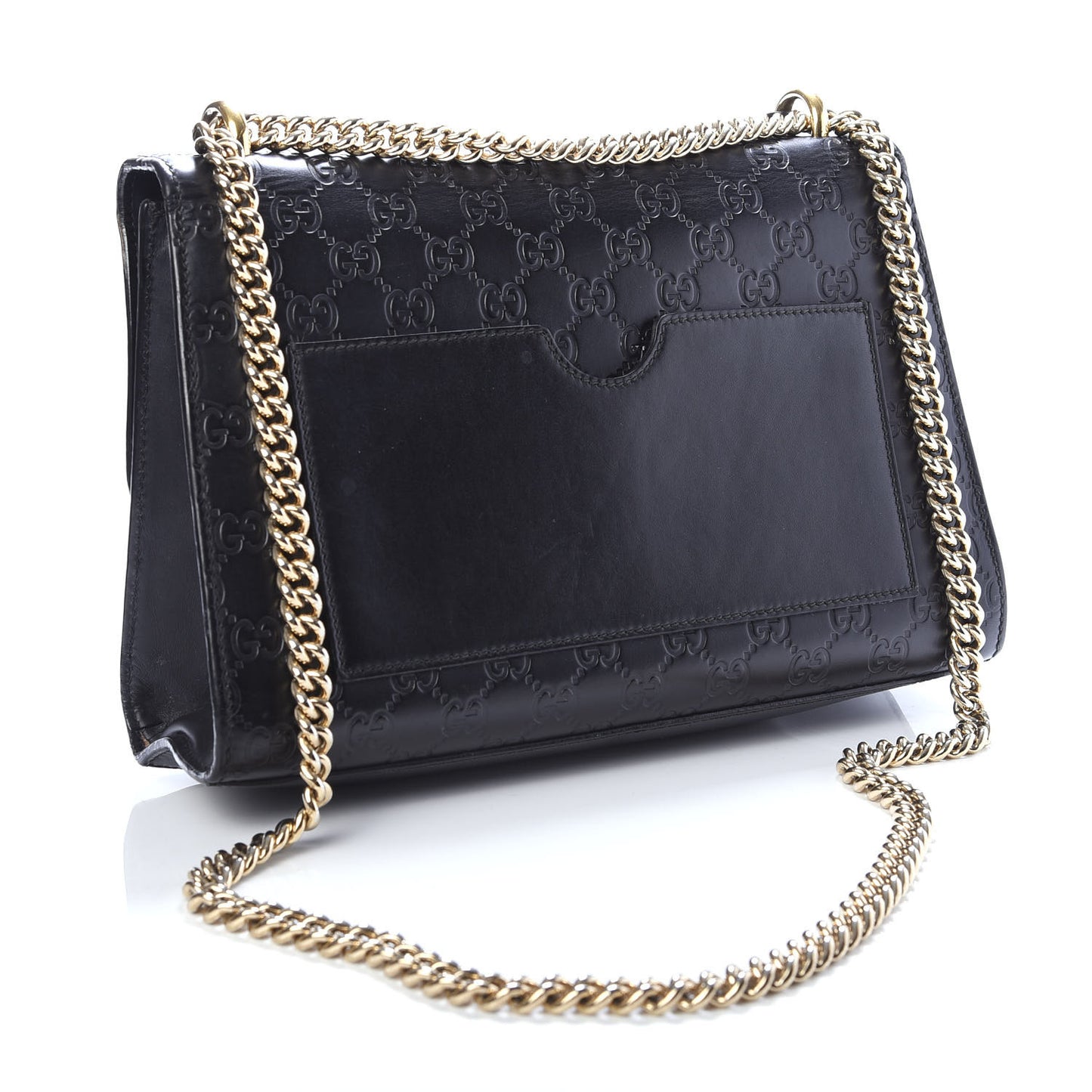 Guccissima Medium Padlock Shoulder Bag Black