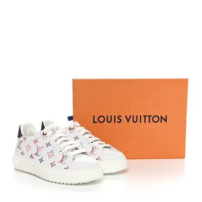Louis Vuitton Lambskin Embossed Floral Monogram Time Out Sneakers 39 White 9 of 9