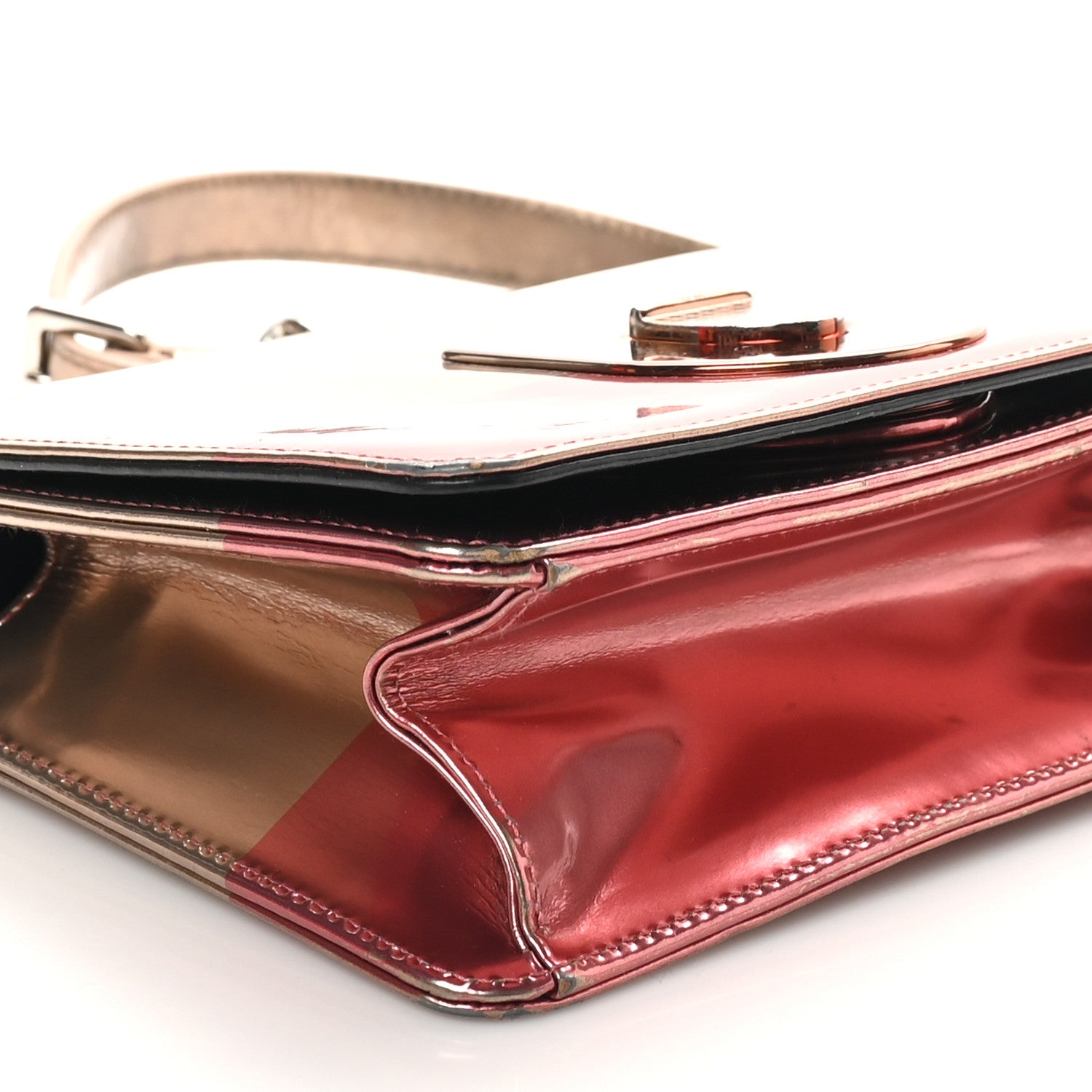Christian Dior Metallic Glazed Calfskin Diorama Club Bag Rose Gold Pink 8 of 10