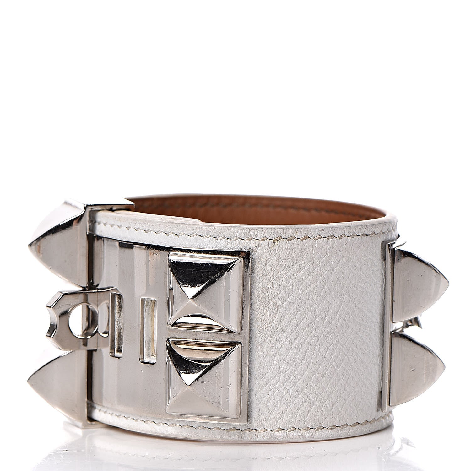 Hermes Epsom Collier de Chien CDC Bracelet S White 4 of 10