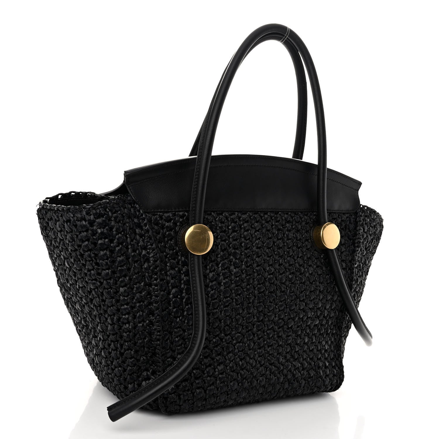 Proenza Schouler Raffia Calfskin Pipe Bag Black 4 of 10
