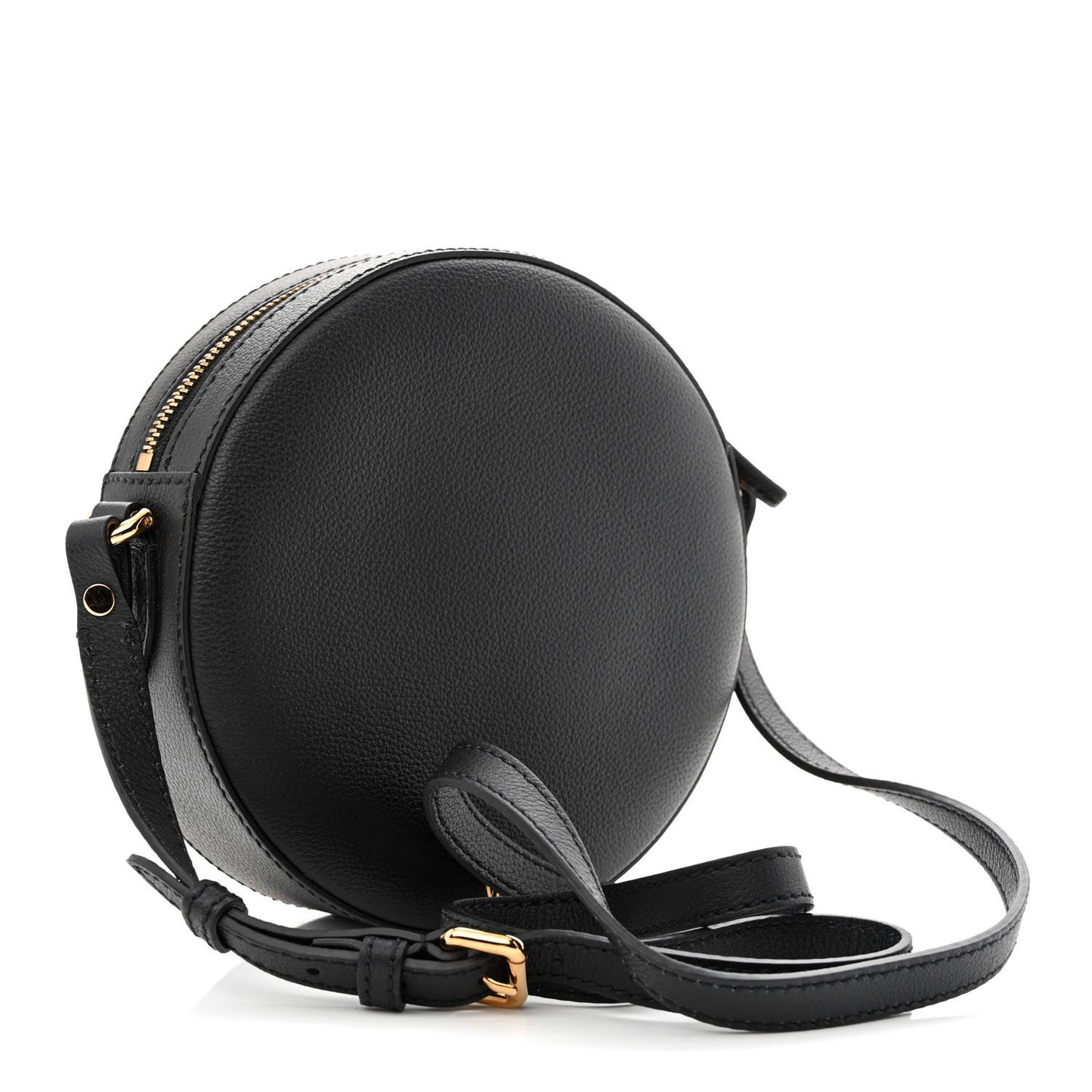 Calfskin Mini La Medusa Chain Round Crossbody Bag Black