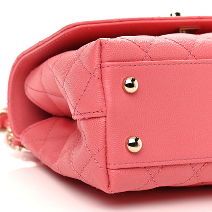 Chanel Caviar Quilted Mini Coco Handle Flap Pink 9 of 10