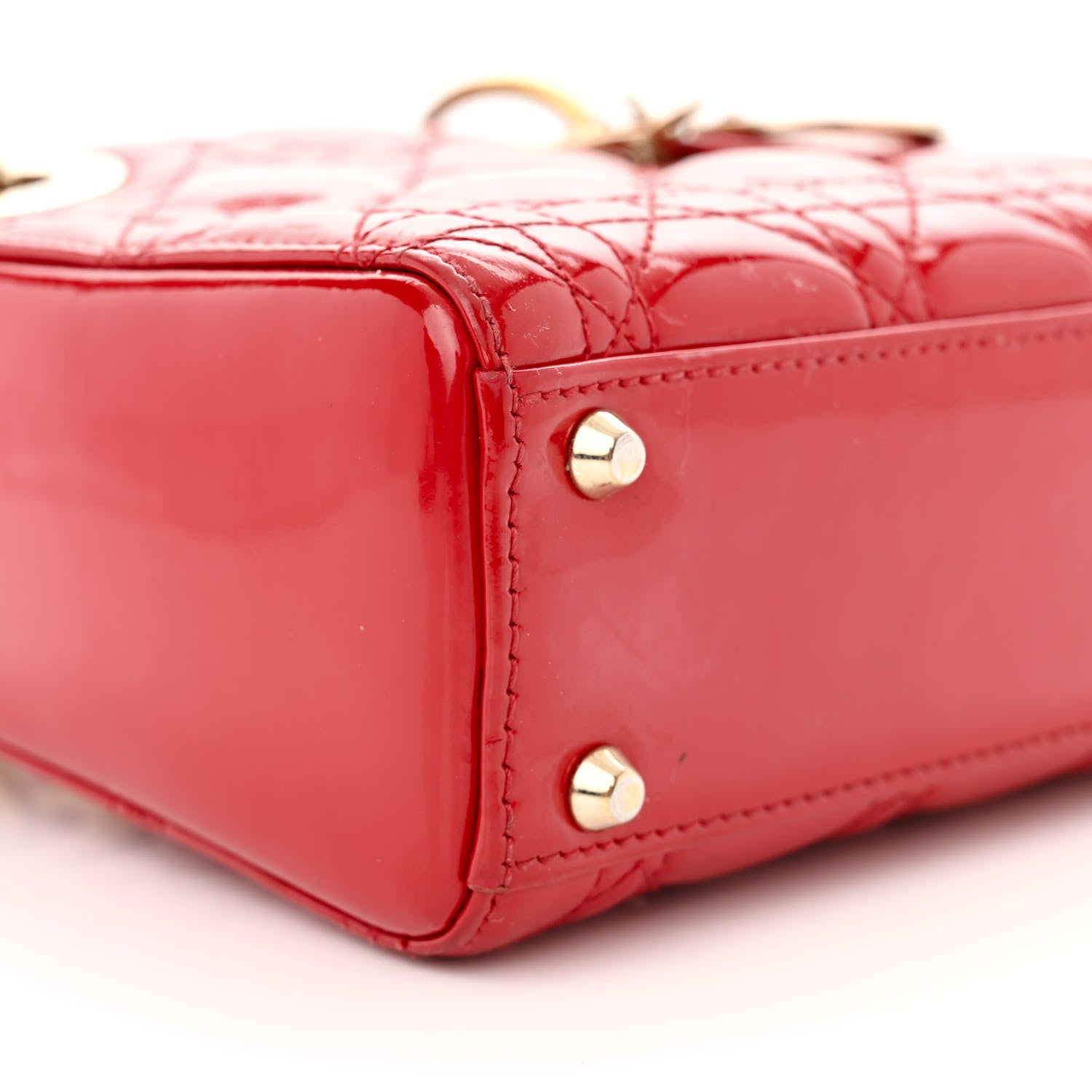 Christian Dior Patent Cannage Mini Lady Dior Red 8 of 14
