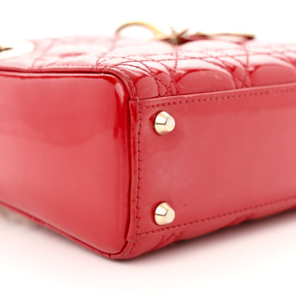 Christian Dior Patent Cannage Mini Lady Dior Red 8 of 14