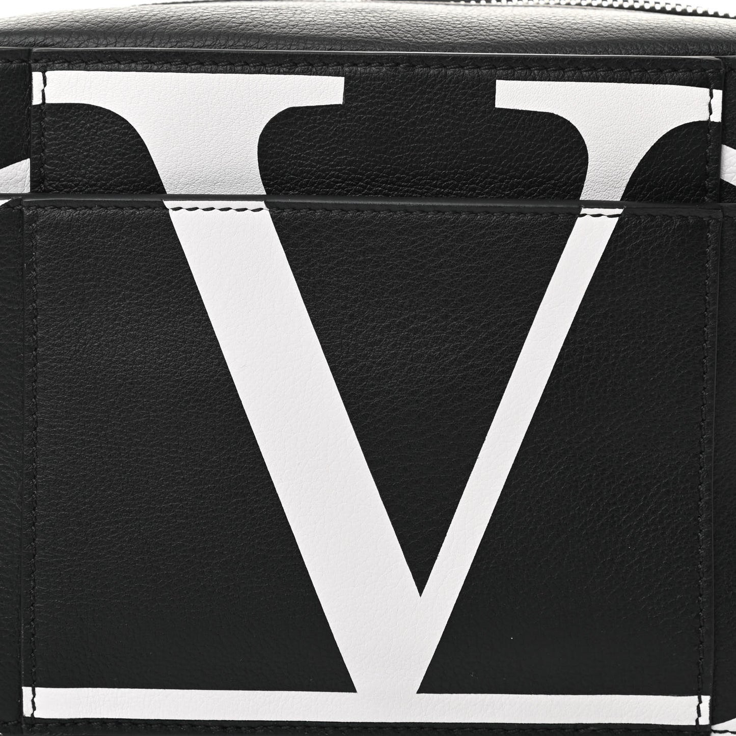 Calfskin Mens VLogo Belt Bag Black White