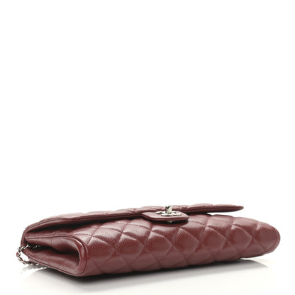 Chanel Caviar Quilted Clutch With Chain Flap Dark Red 3 of 9