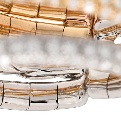 David Yurman 18K Yellow White Rose Gold Diamond Pave Flex Four-Row Ring 58 8.25 5 of 5