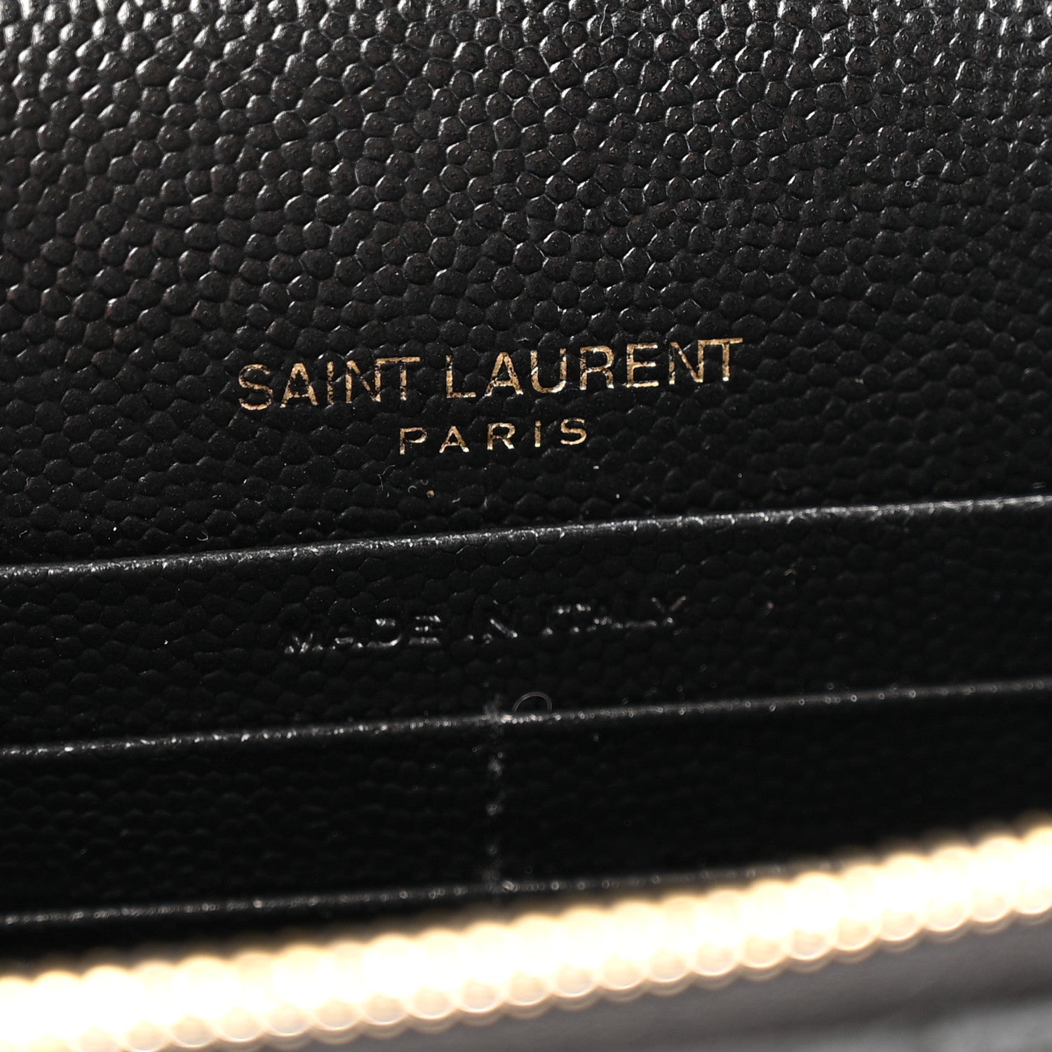 Saint Laurent Grain De Poudre Matelasse Chevron Monogram Envelope Chain Wallet Black 6 of 11
