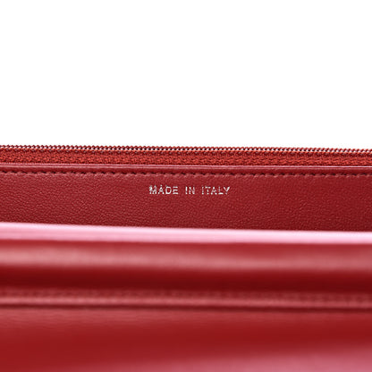 Chanel Lambskin Quilted Wallet On Chain WOC Red 7 of 12