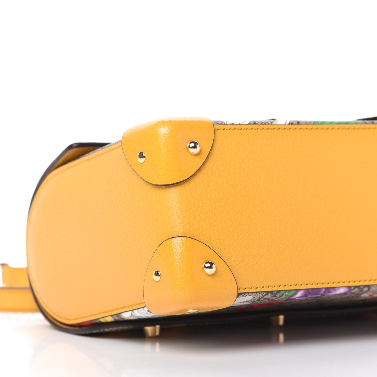 Gucci GG Supreme Monogram Flora Small Padlock Bamboo Shoulder Bag Beige Multicolor Crop 6 of 10