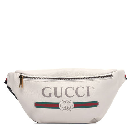 Gucci Grained Calfskin Logo Belt Bag White 1 of 12