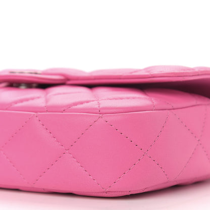 Chanel Lambskin Quilted Flap Phone Holder With Chain Neon Pink 13 of 14