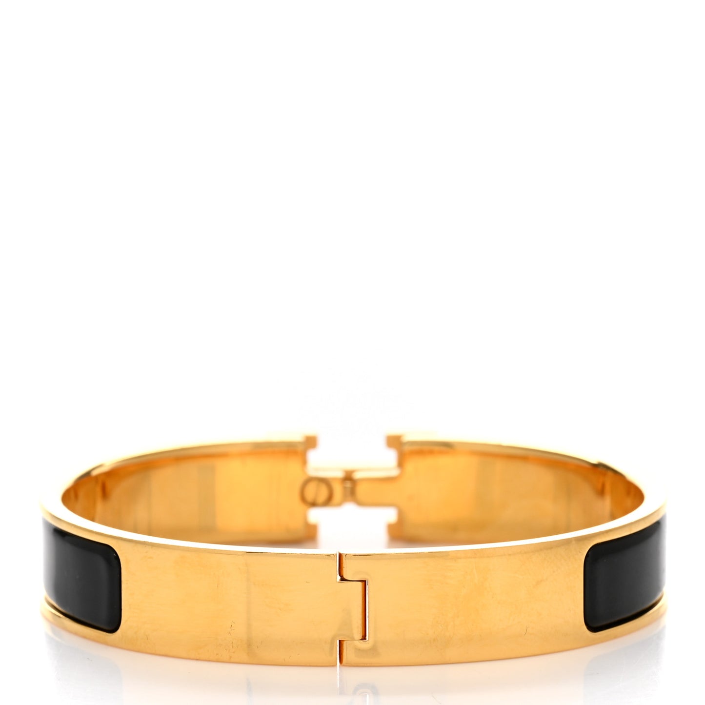 Enamel Narrow Clic Clac H Bracelet GM Black