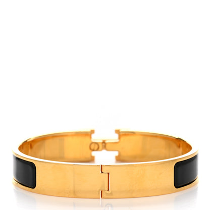 Hermes Enamel Narrow Clic Clac H Bracelet GM Black 3 of 5