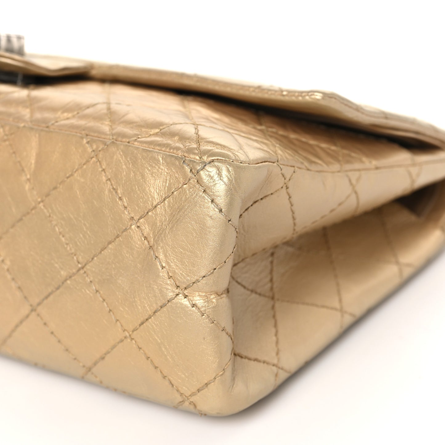 Metallic Aged Calfskin Quilted 2.55 Reissue 226 Flap Gold
