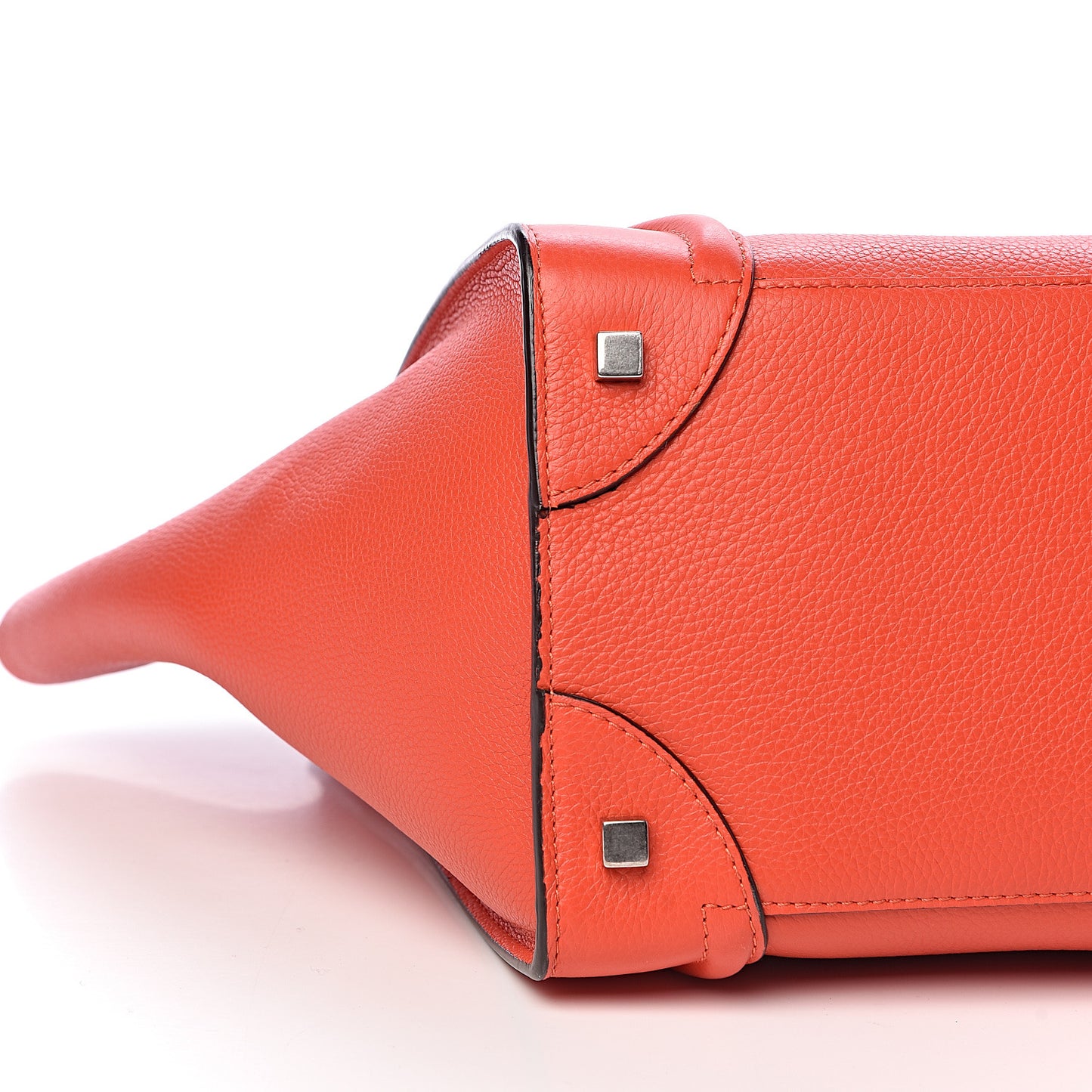 Drummed Calfskin Mini Luggage Vermillion