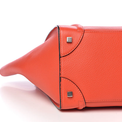 Celine Drummed Calfskin Mini Luggage Vermillion 8 of 10
