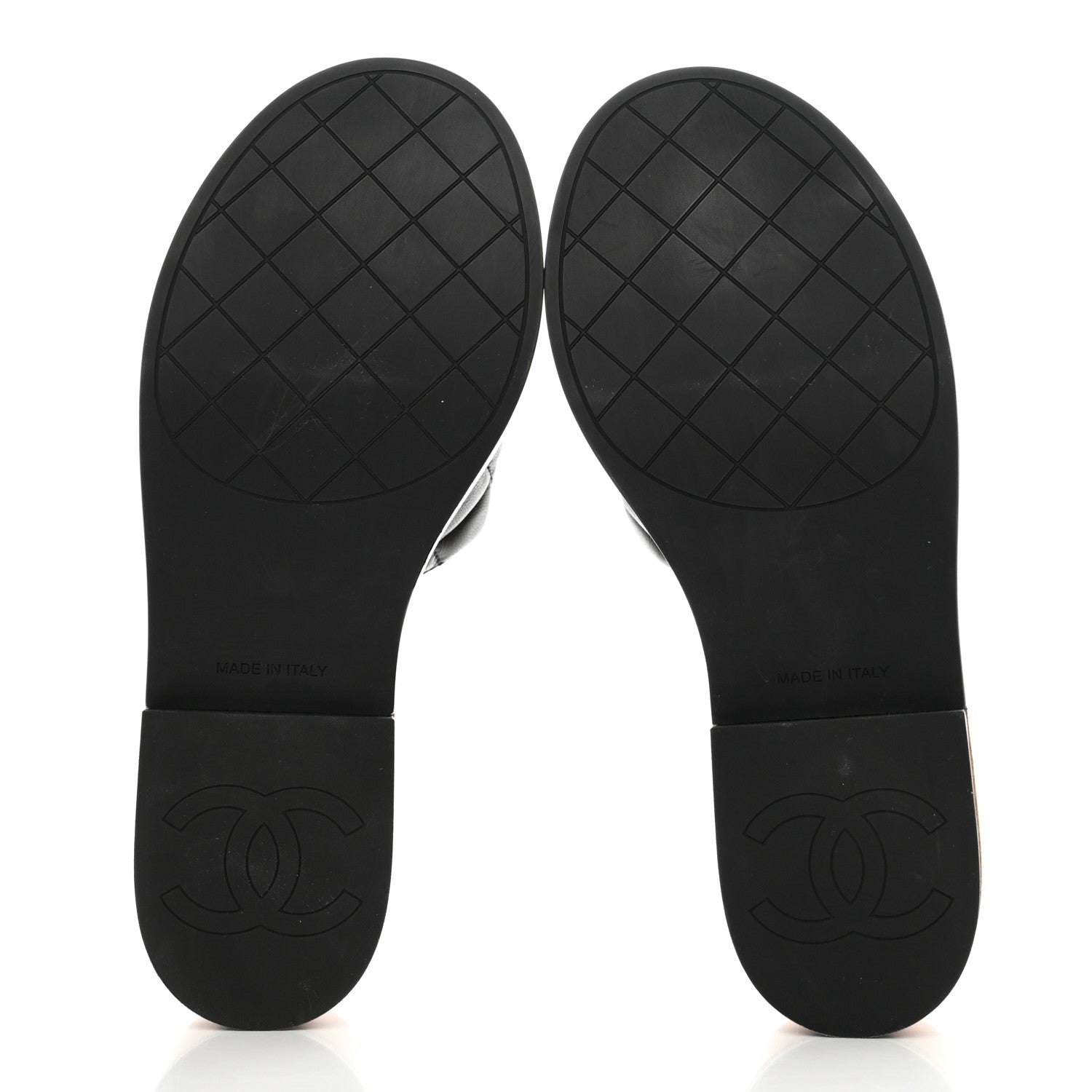 Chanel Lambskin Quilted CC Wedge Sandals 37 Black 5 of 7