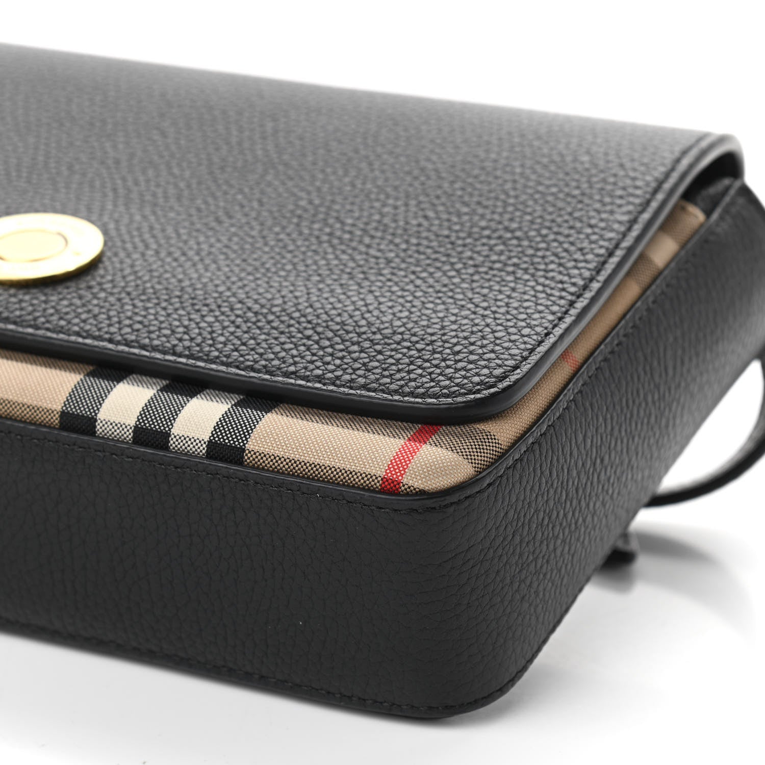 Burberry Grainy Calfskin Vintage Check Hampshire Crossbody Black 15 of 17