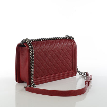 Chanel Caviar Quilted New Medium Boy Flap Dark Red 3 of 9