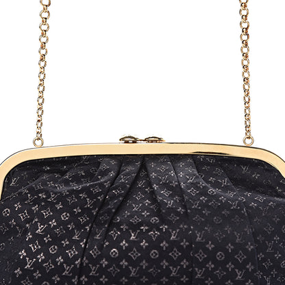 Louis Vuitton Satin Monogram Aumoniere Clutch Black 7 of 9