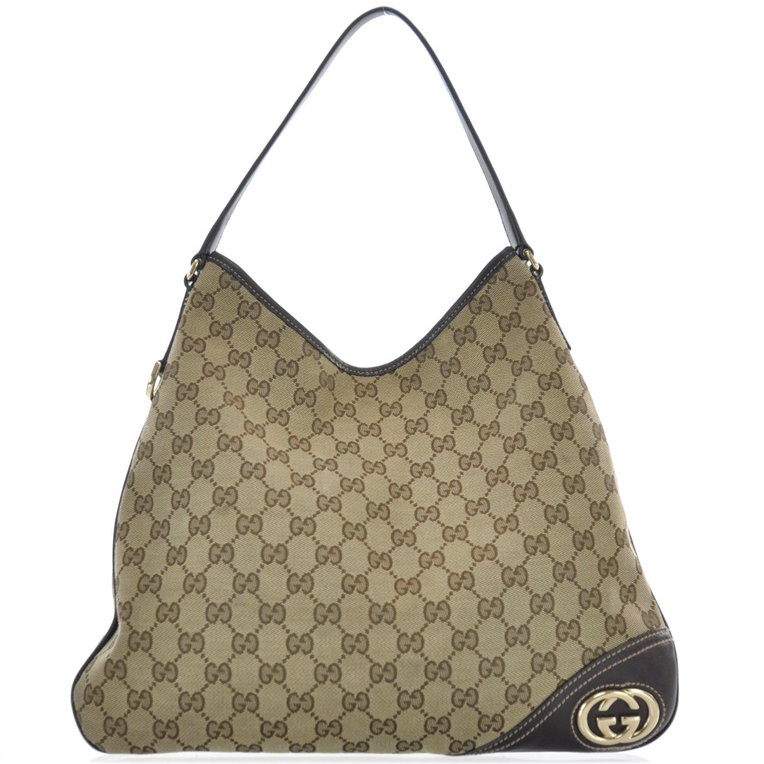 Gucci Monogram New Britt Medium Hobo Ebony 1 of 10